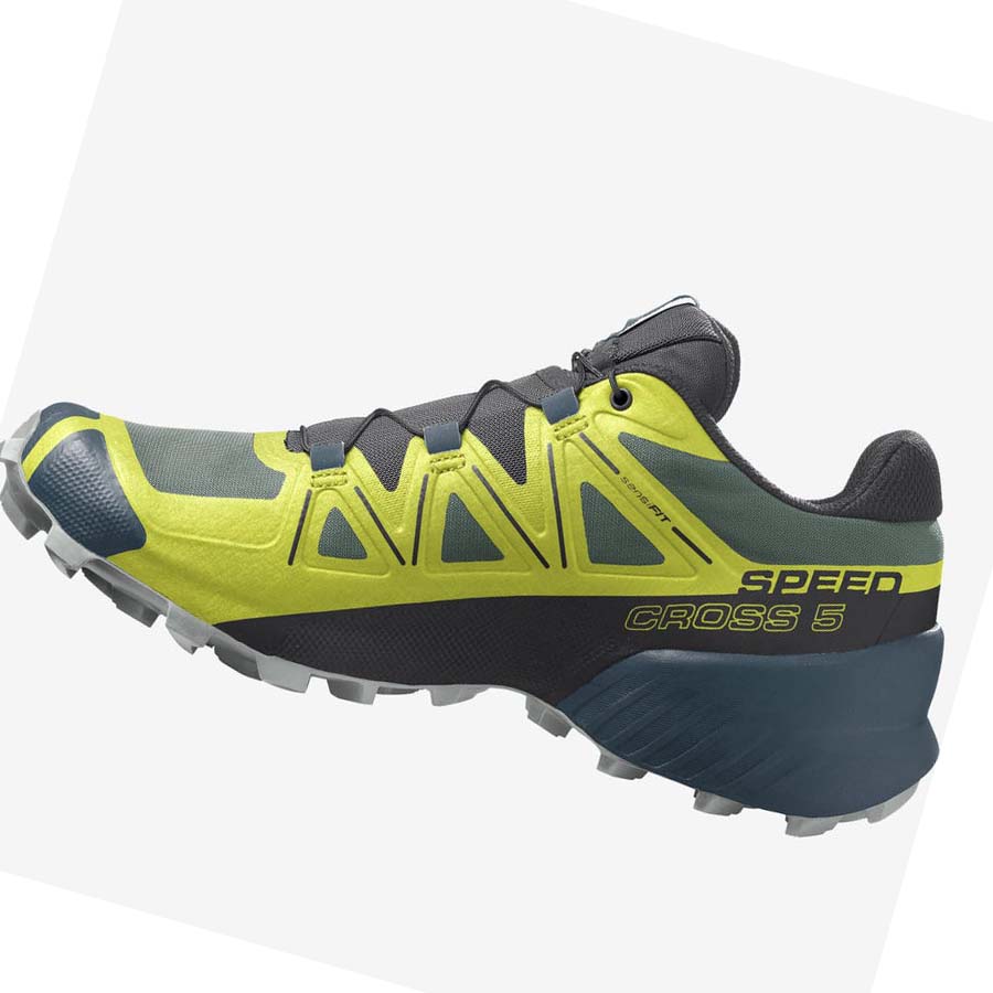 Tenis Para Trail Running Salomon SPEEDCROSS 5 Hombre Amarillos Negros | MX 3512MQZ